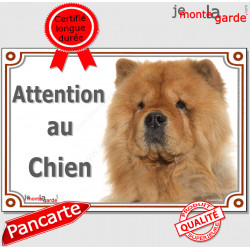 Chow-Chow, plaque portail "Attention au Chien" 24 cm LUX