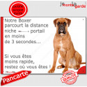 Boxer Fauve, plaque humour "distance Niche - Portail" 24 cm 3SEC