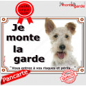 Fox Terrier, plaque portail "je Monte la Garde" 24 cm LUX