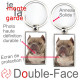 Porte-Clefs métallique double face photo American Bully red nose, idée cadeau porte clés fer acier