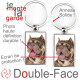 Porte-Clefs métallique double face photo American Bully Marron Chocolat & Tan, idée cadeau porte clés fer acier