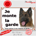 Berger Allemand, plaque portail "Je Monte la Garde" 2 tailles LUX D