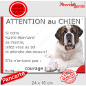 St-Bernard, plaque humour "Attention au Chien, Jetez Vous au Sol" 24 cm JET