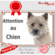 Cairn Terrier fauve Tête, plaque portail "Attention au Chien" pancarte panneau photo