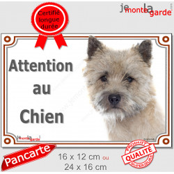 Cairn Terrier fauve Tête, plaque portail "Attention au Chien" pancarte panneau photo