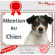 Jack Russell Tricolore Tête, Plaque portail "Attention au Chien" panneau affiche pancarte photo