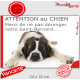 Plaque portail humour "Attention au Chien, pas déranger notre St-Bernard" pancarte photo fatigue sommeil sieste Saint Bernard