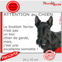 Plaque "Attention au Chien, le Scottish est une sonnette" 24 cm RNG