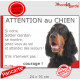 Setter Gordon tête, plaque humour "Attention au Chien, Jetez Vous au Sol" pancarte panneau drôle photo