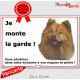 Eurasier Pancarte portail je monte la garde, panneau pancarte risques périls photo