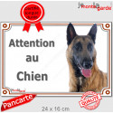 Berger Belge Malinois, plaque portail "Attention au Chien" 24 cm LUX