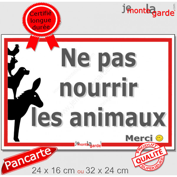 Panneau Portail "Ne pas Nourrir les Animaux, merci", pancarte champ, chevaux, ânes, poneys, panneau interdit manger