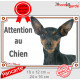 Pinscher noir et feu Tête, plaque portail "Attention au Chien" pancarte panneau photo pinsher