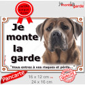 Cane Corso fauve, plaque portail "Je Monte la Garde" 2 tailles LUX D