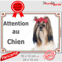 Shih-Tzu Kiki, plaque portail "Attention au Chien" 2 tailles LUXE C