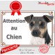 Terrier Brésilien Tête, plaque portail "Attention au Chien" 2 tailles pancarte panneau