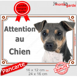 Terrier Brésilien Tête, plaque portail "Attention au Chien" 2 tailles pancarte panneau