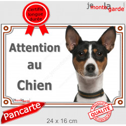 Basenji tricolore, plaque portail "Attention au Chien" 24 cm LUX