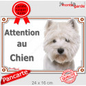 Westie, plaque portail "Attention au Chien" 24 cm LUX