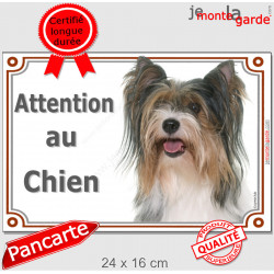 Yorkshire Terrier Biewer tête plaque portail "Attention au Chien" pancarte entrée, panneau photo race York