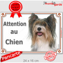 Yorkshire Biewer, plaque portail "Attention au Chien" 24 cm LUX