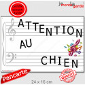 Plaque portail "Attention au Chien" Musique 24 cm A