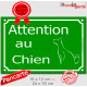 "Attention au Chien" Plaque de Rue Vert Gazon panneau affiche pancarte portail