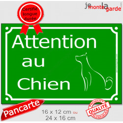 "Attention au Chien" Plaque de Rue Vert Gazon panneau affiche pancarte portail