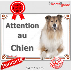 Colley fauve, plaque portail "Attention au Chien" 24 cm LUX