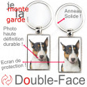 Porte-Clefs Métal, double face photo Bull Terrier tricolore