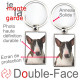 Porte-Clefs métallique double face photo Bull Terrier bringé, idée cadeau porte clés fer acier