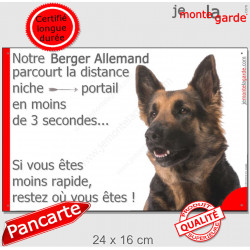 Berger Allemand, plaque "distance Niche - Portail" 24 cm 3SEC