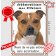 staffie fauve et blanc, Plaque Portail verticale "Attention au Chien, interdit sans autorisation" pancarte photo staffy stafford