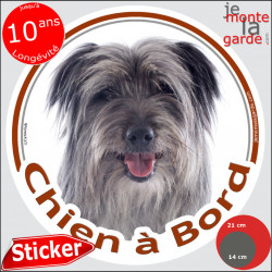 Labrit gris, sticker voiture rond "Chien à Bord" 2 tailles D