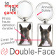 Porte-Clefs métallique double face photo Bull Terrier bringé, idée cadeau porte clés fer acier