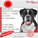 Boxer Bringé, plaque humour "distance Niche - Portail" 24 cm 3SEC