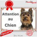 Yorkshire Terrier, plaque portail "Attention au Chien" 24 cm LUXE C