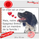 Epagneul Breton Noir, Plaque photo "un chien est membre de la famille" pancarte, affiche panneau cadeau affiche