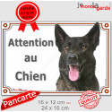 Berger Hollandais poils courts, plaque portail "Attention au Chien" 2 tailles LUX D