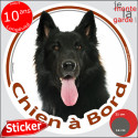 Groenendael, sticker voiture rond "Chien à Bord" 2 tailles D