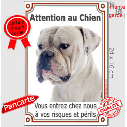 Bouledogue USA, plaque verticale "Attention au Chien" 24 cm VL