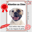 Bouledogue Américain, plaque "Attention au Chien" 24 cm LUX