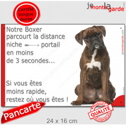 Boxer Bringé, plaque humour "distance Niche-Portail3 secondes" 24 cm 3SEC