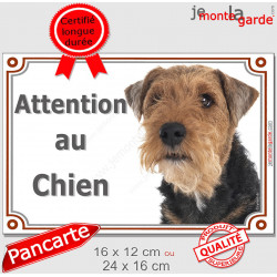 Welsh Terrier tête, plaque portail "Attention au Chien" pancarte panneau affiche photo race