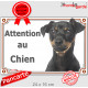 Pinscher Noir et Feu Tête, plaque portail "Attention au Chien" panneau photo affiche pancarte porte entrée