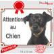 Pinscher Noir et Feu Tête, plaque portail "Attention au Chien" panneau photo affiche pancarte porte entrée