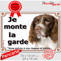 Springer marron, plaque portail "Je Monte la Garde" 2 tailles LUX D