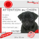 Carlin noir, plaque portail humour "Attention au Chien, Jetez Vous au Sol, attendez secours courage" pancarte drôle photo Pug