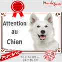 Berger Blanc Suisse, plaque portail "Attention au Chien" 2 tailles LUX D