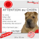 Shar-Peï fauve marron, plaque humour "Attention au Chien, Jetez Vous au Sol, courage" pancarte panneau drôle sharpei photo